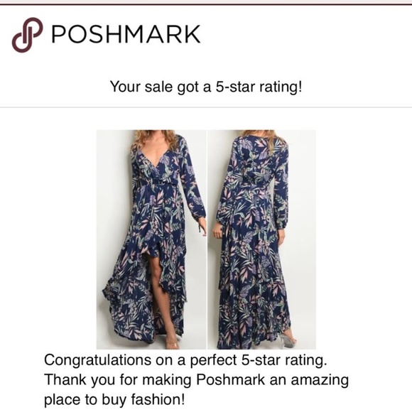 LAST 2! Navy & Lilac Maxi boho style dress. - Picture 4 of 5